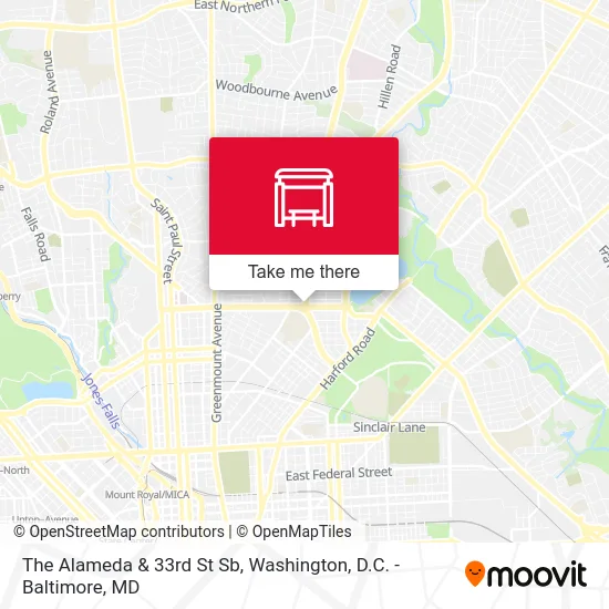 The Alameda & 33rd St Sb map