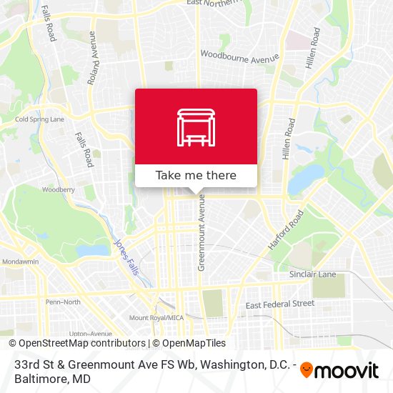 Mapa de 33rd St & Greenmount Ave FS Wb