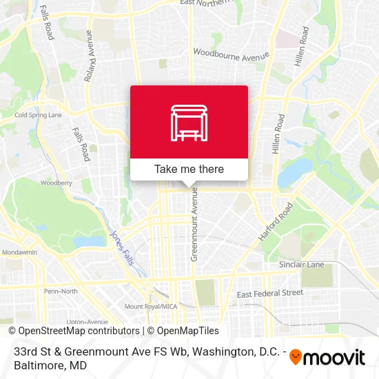 33rd St & Greenmount Ave FS Wb map