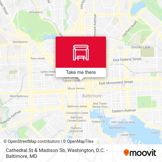 Cathedral St & Madison Sb map