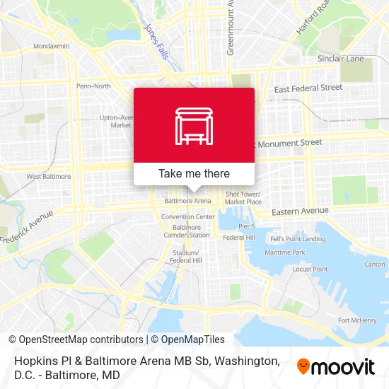 Hopkins Pl & Baltimore Arena MB Sb map