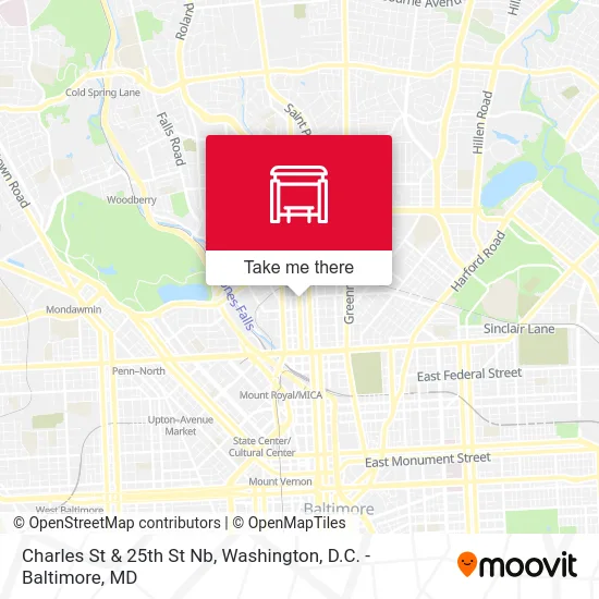 Charles St & 25th St Nb map