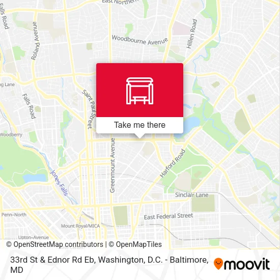 33rd St & Ednor Rd Eb map