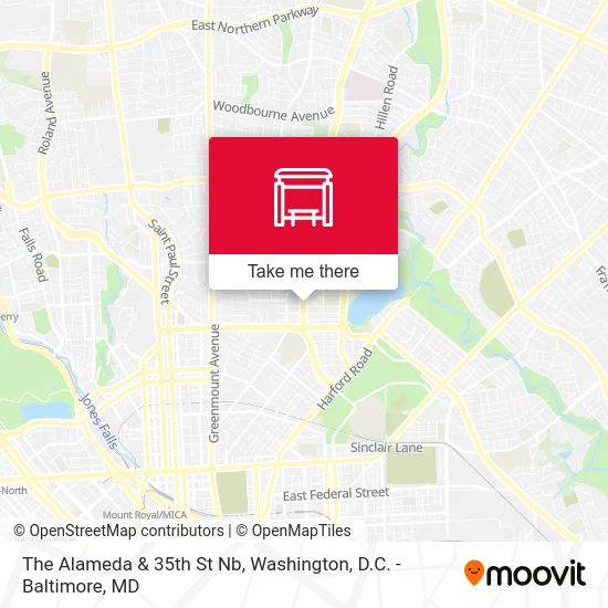 The Alameda & 35th St Nb map