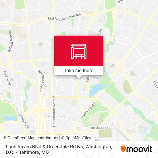 Loch Raven Blvd & Greendale Rd Nb map