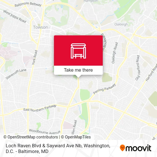 Loch Raven Blvd & Sayward Ave Nb map
