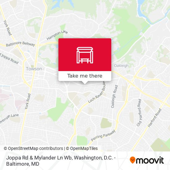 Joppa Rd & Mylander Ln Wb map
