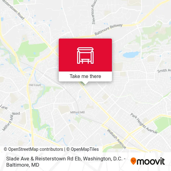 Slade Ave & Reisterstown Rd Eb map