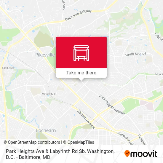 Park Heights Ave & Labyrinth Rd Sb map