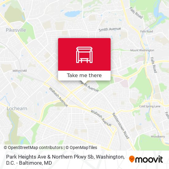 Park Heights Ave & Northern Pkwy Sb map