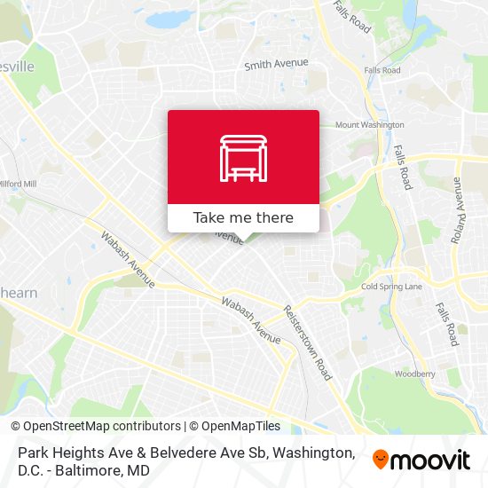 Mapa de Park Heights Ave & Belvedere Ave Sb