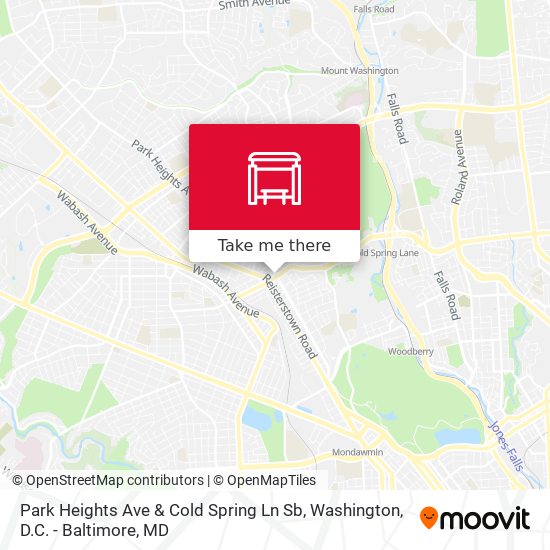 Park Heights Ave & Cold Spring Ln Sb map