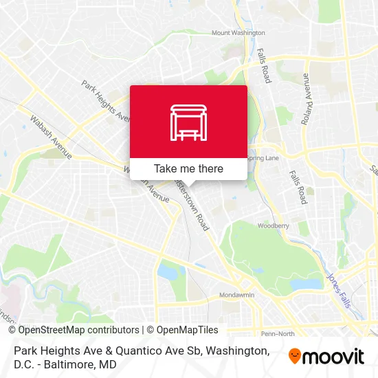 Park Heights Ave & Quantico Ave Sb map
