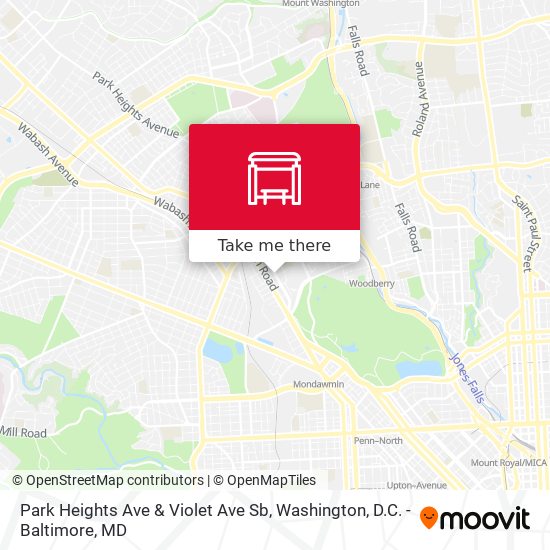 Park Heights Ave & Violet Ave Sb map