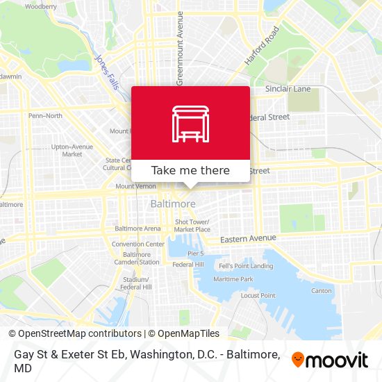 Gay St & Exeter St Eb map