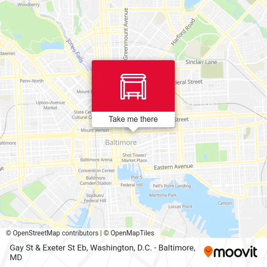 Gay St & Exeter St Eb map