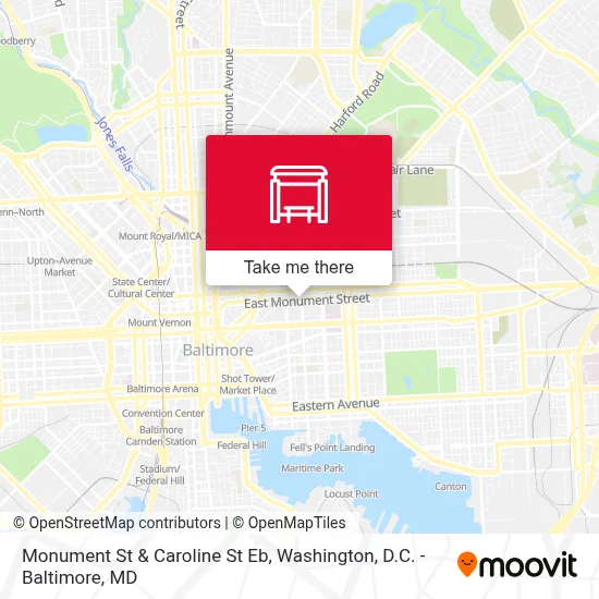 Monument St & Caroline St Eb map