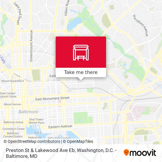 Preston St & Lakewood Ave Eb map