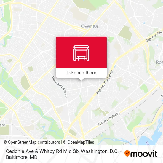 Cedonia Ave & Whitby Rd Mid Sb map