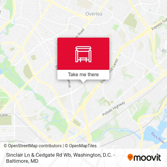 Sinclair Ln & Cedgate Rd Wb map