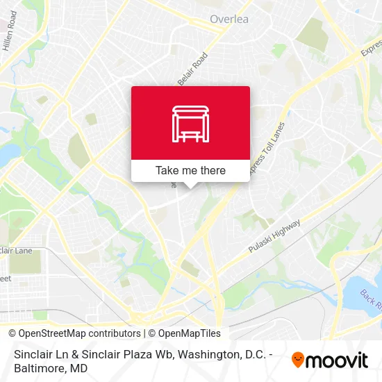Sinclair Ln & Sinclair Plaza Wb map