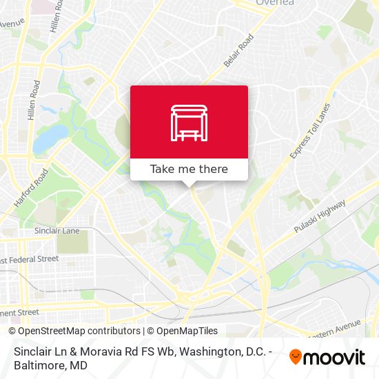 Sinclair Ln & Moravia Rd FS Wb map