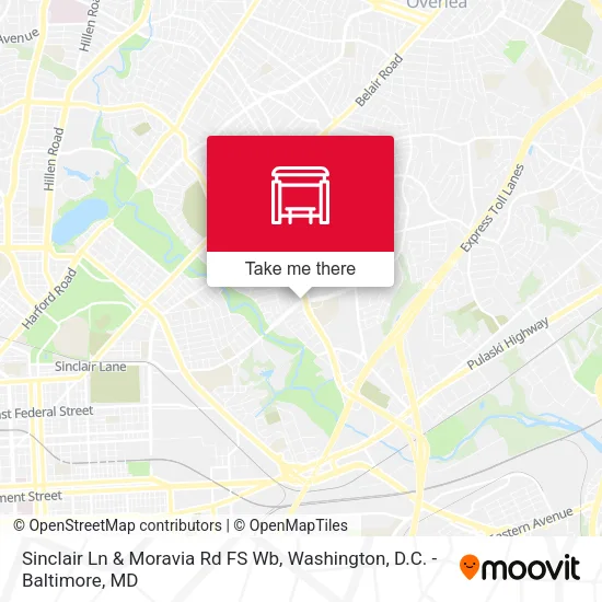 Mapa de Sinclair Ln & Moravia Rd FS Wb