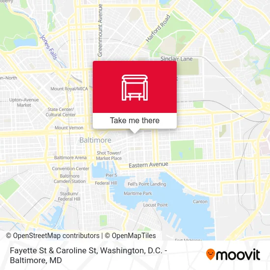 Fayette St & Caroline St map