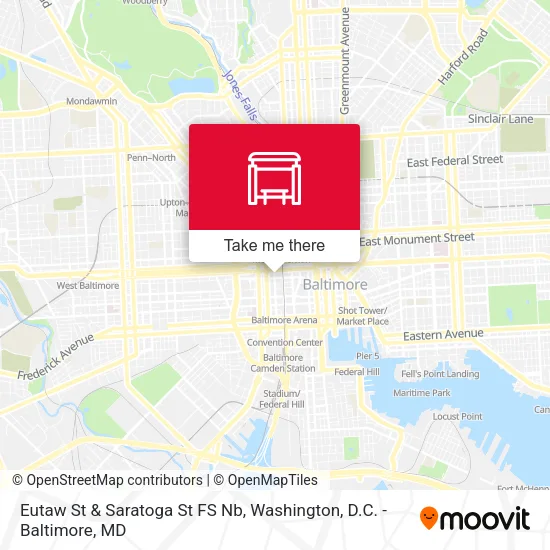 Mapa de Eutaw St & Saratoga St FS Nb