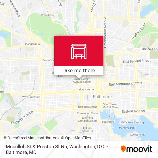 Mcculloh St & Preston St Nb map