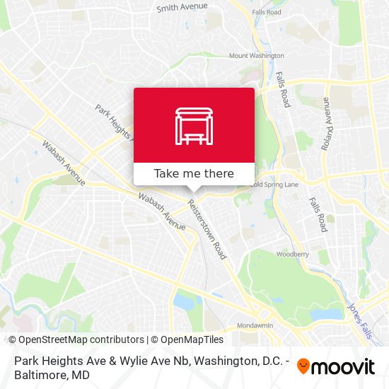 Park Heights Ave & Wylie Ave Nb map