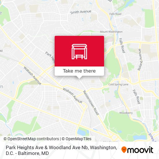Park Heights Ave & Woodland Ave Nb map