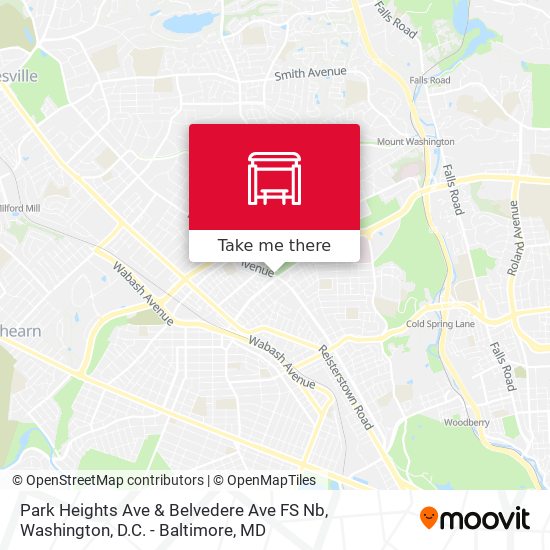 Park Heights Ave & Belvedere Ave FS Nb map