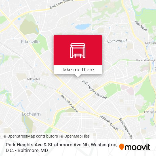 Park Heights Ave & Strathmore Ave Nb map
