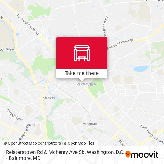 Reisterstown Rd & Mchenry Ave Sb map