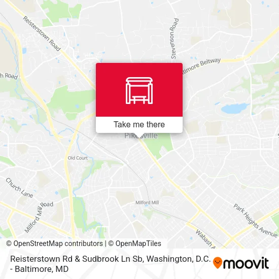 Reisterstown Rd & Sudbrook Ln Sb map