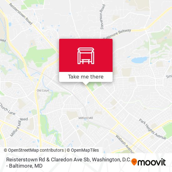 Reisterstown Rd & Claredon Ave Sb map