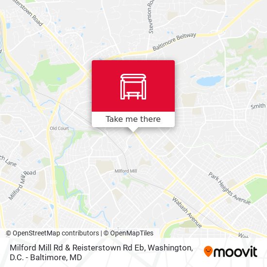 Milford Mill Rd & Reisterstown Rd Eb map