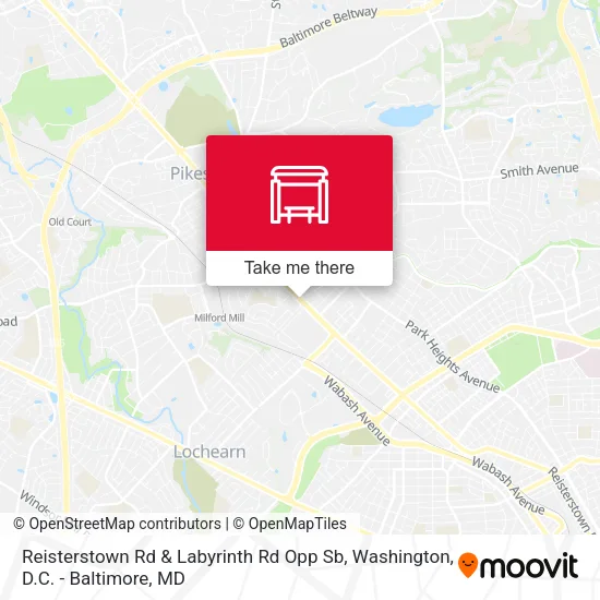 Reisterstown Rd & Labyrinth Rd Opp Sb map