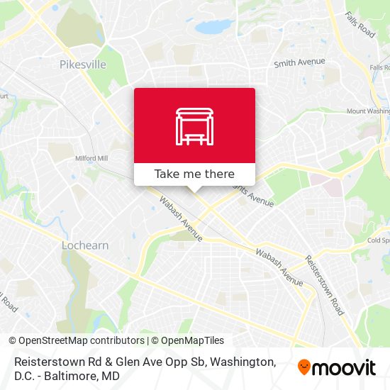 Reisterstown Rd & Glen Ave Opp Sb map