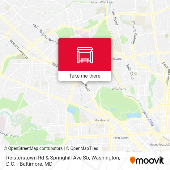 Reisterstown Rd & Springhill Ave Sb map