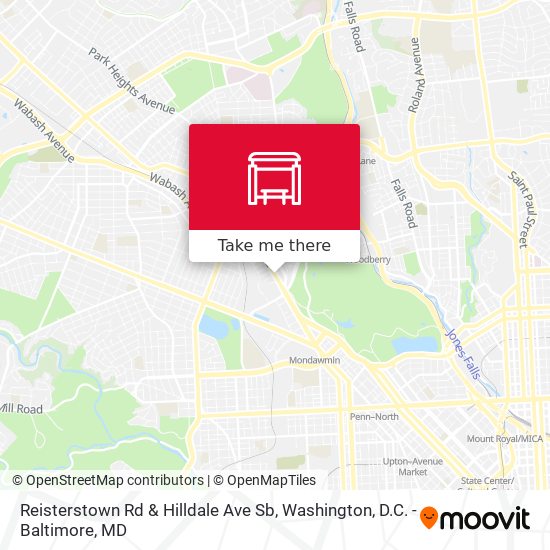 Reisterstown Rd & Hilldale Ave Sb map