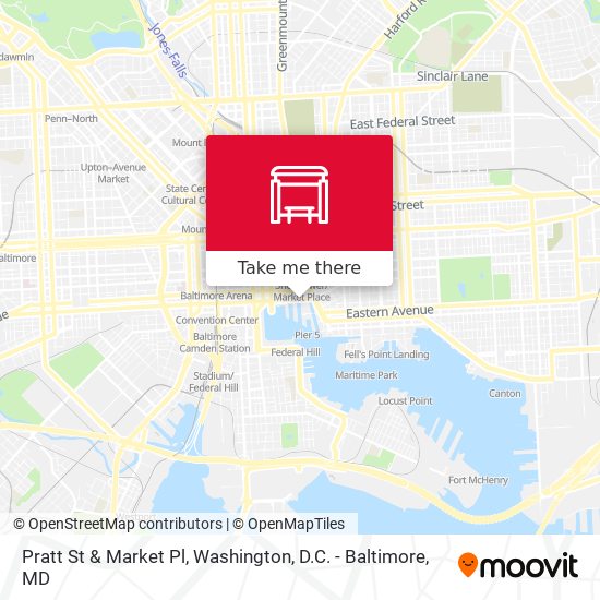 Pratt St & Market Pl map