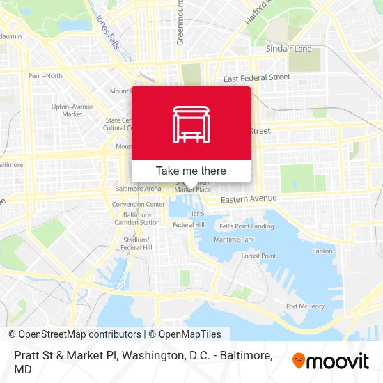 Pratt St & Market Pl map