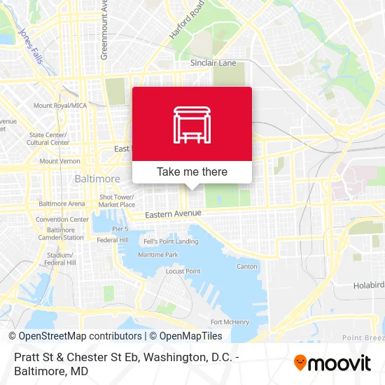 Pratt St & Chester St Eb map