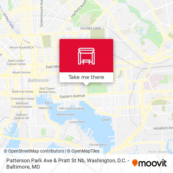 Mapa de Patterson Park Ave & Pratt St Nb