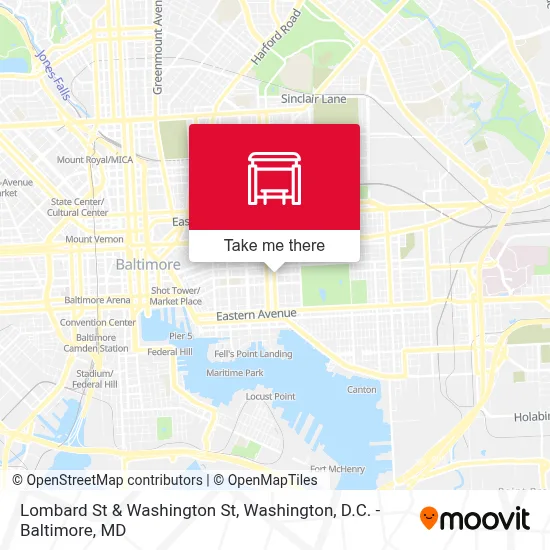 Lombard St & Washington St map