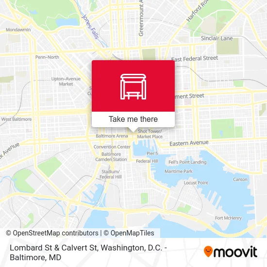 Lombard St & Calvert St map