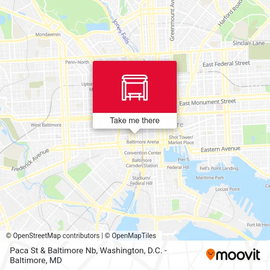 Paca St & Baltimore Nb map