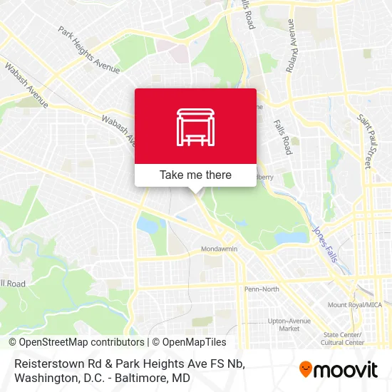Reisterstown Rd & Park Heights Ave FS Nb map